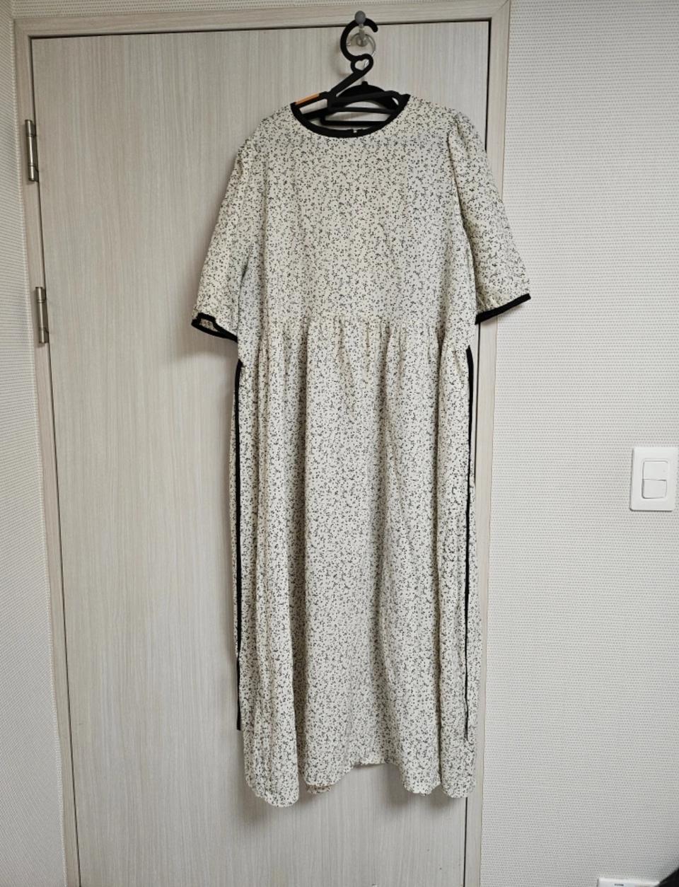 빅사이즈 허리끈 롱 원피스