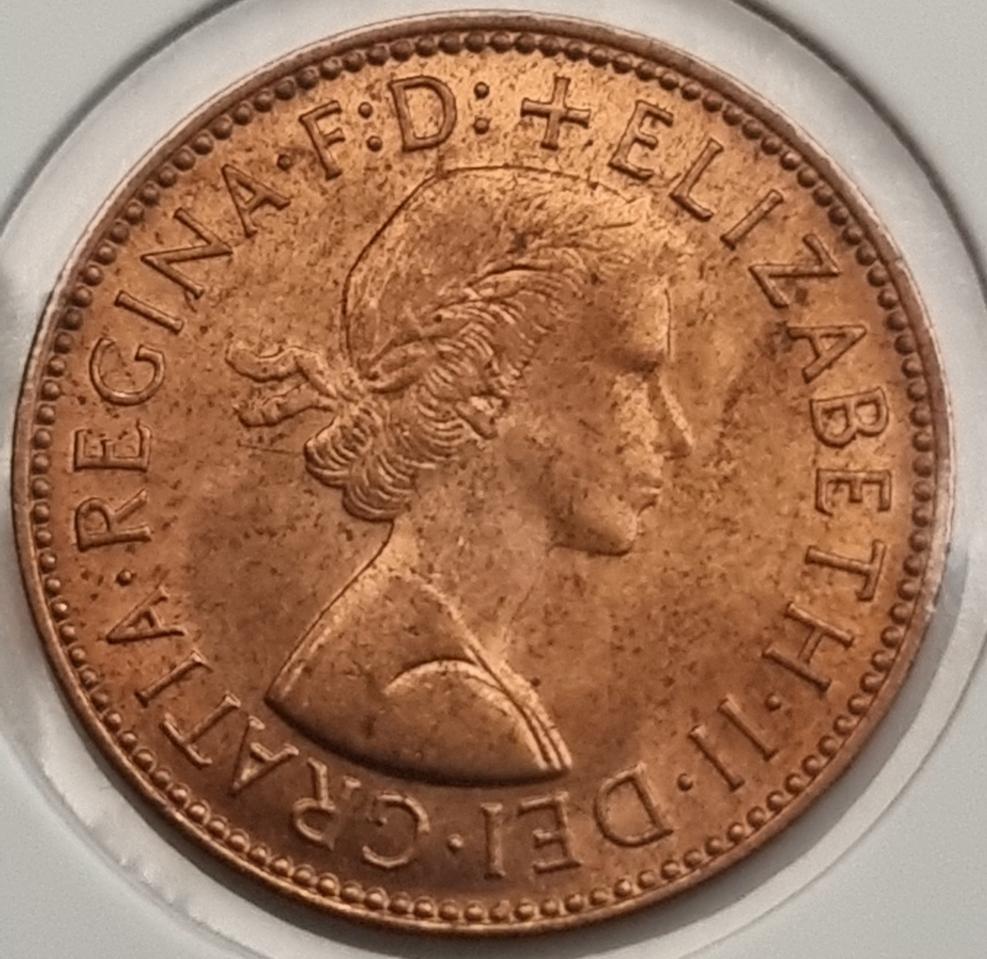 영국 엘리자베스 미사용 1967년도 하프 페니