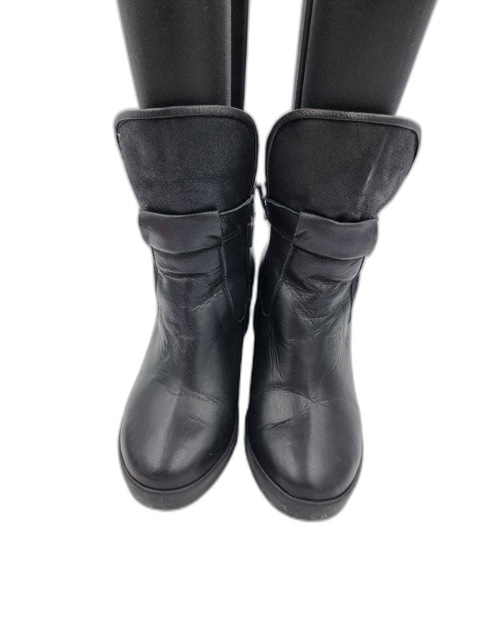 브레라 가죽 가보시통굽 앵글겨울부츠240