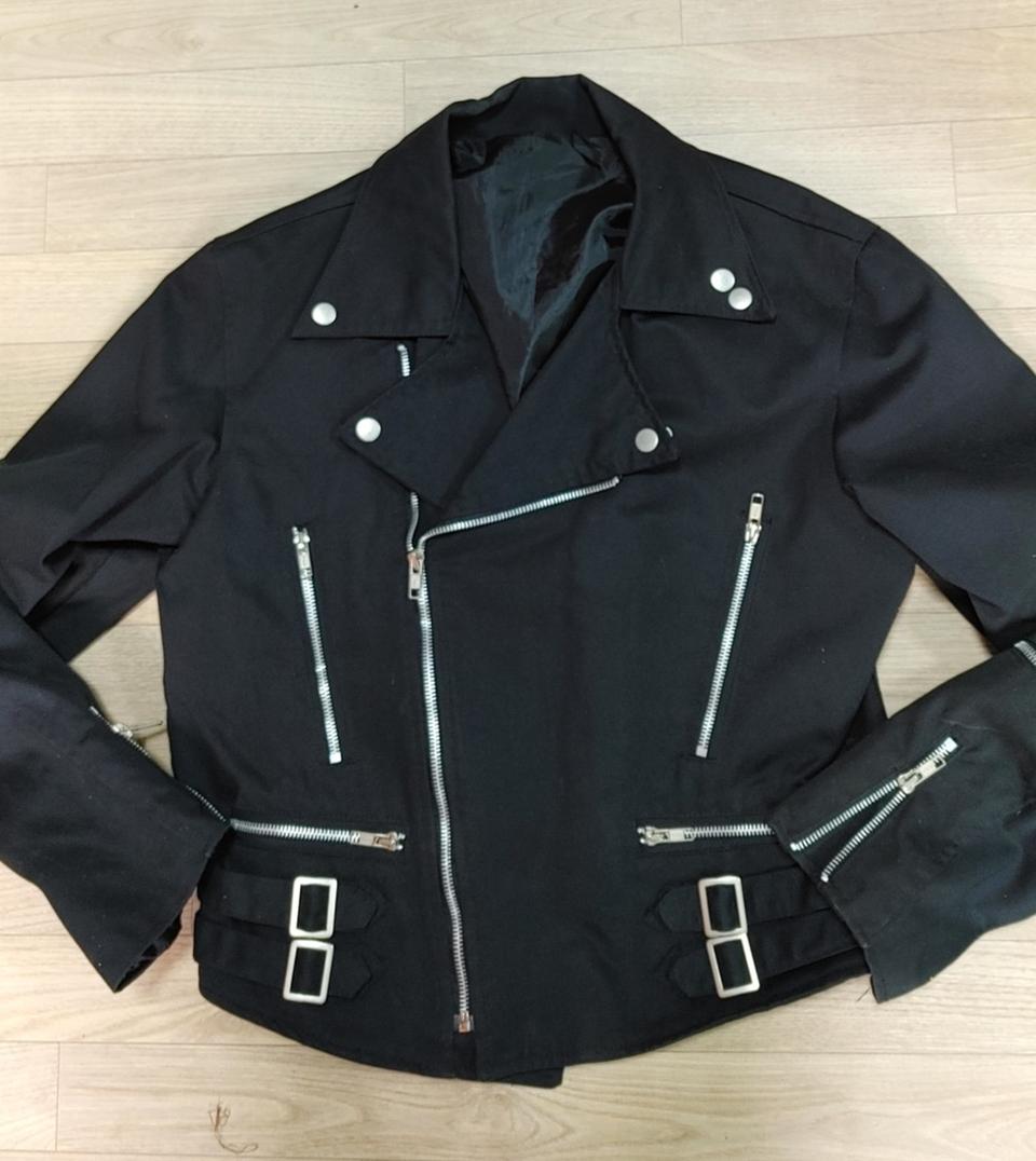 남여공용 95사이즈 캔버스재질 라이더자켓