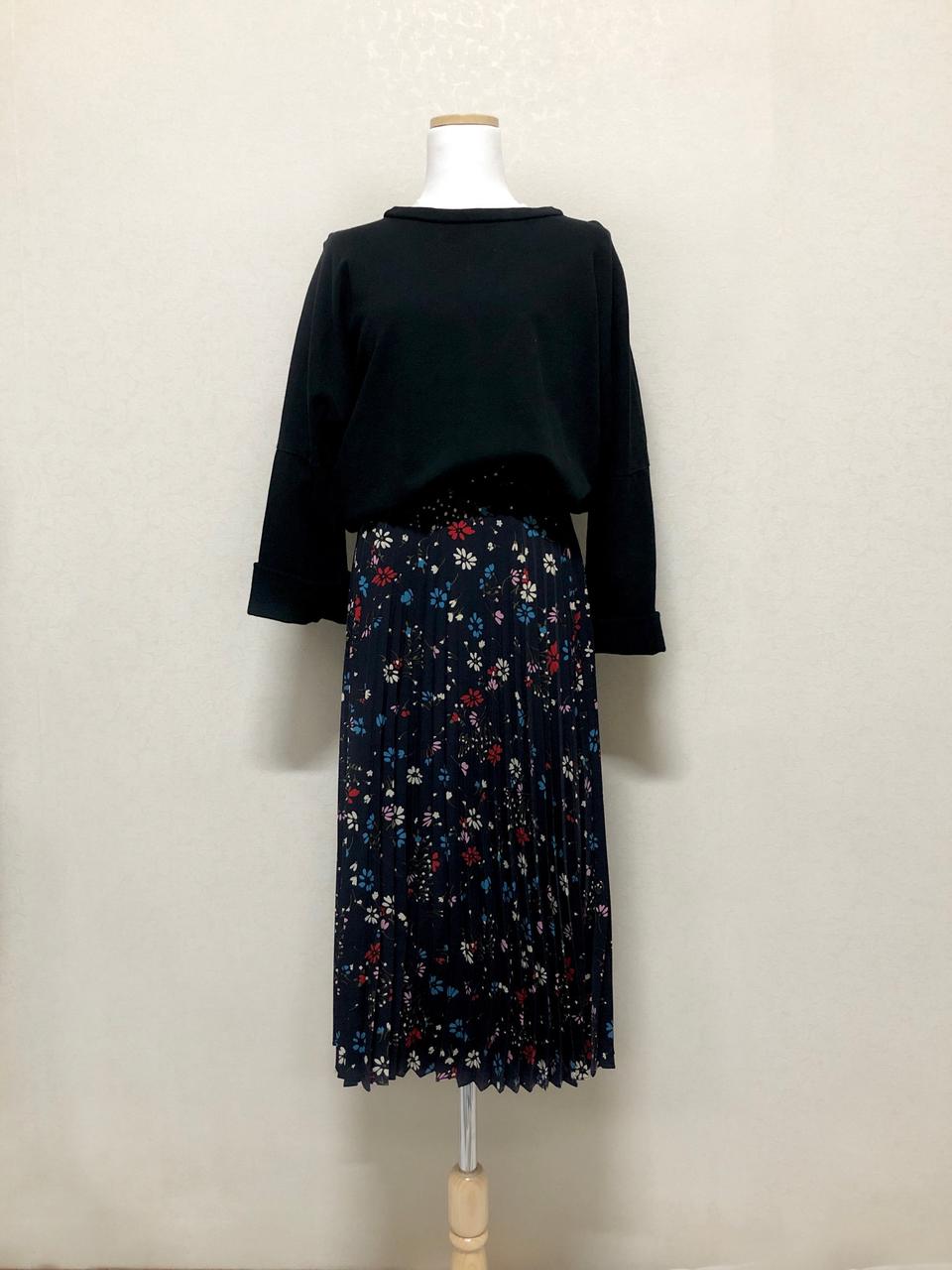 꽃패턴 플리츠스커트