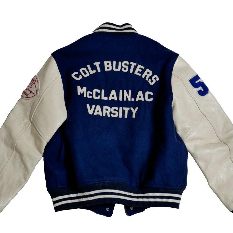 리얼맥코이 스티어하이드 바시티 자켓