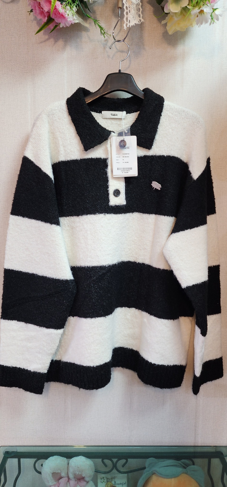 팔 렛  카라 스트라이프  새상품