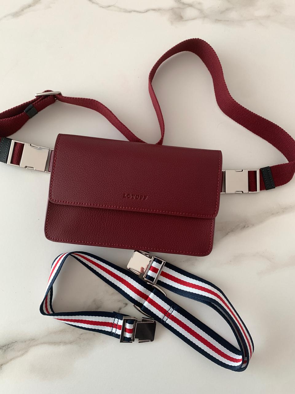 로퍼프 슬링백 와인색(천연소가죽)