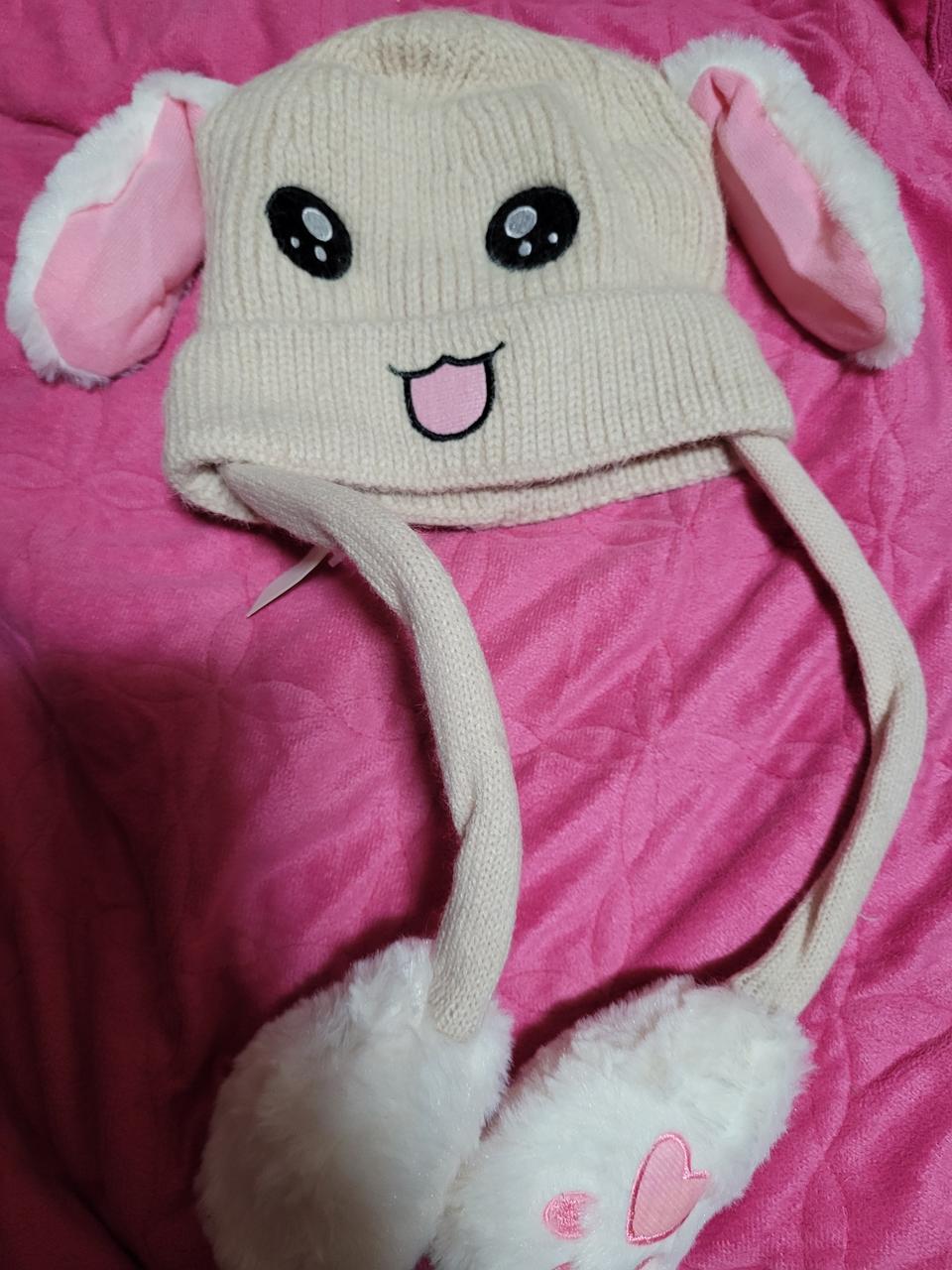 토끼귀돌이 털모자