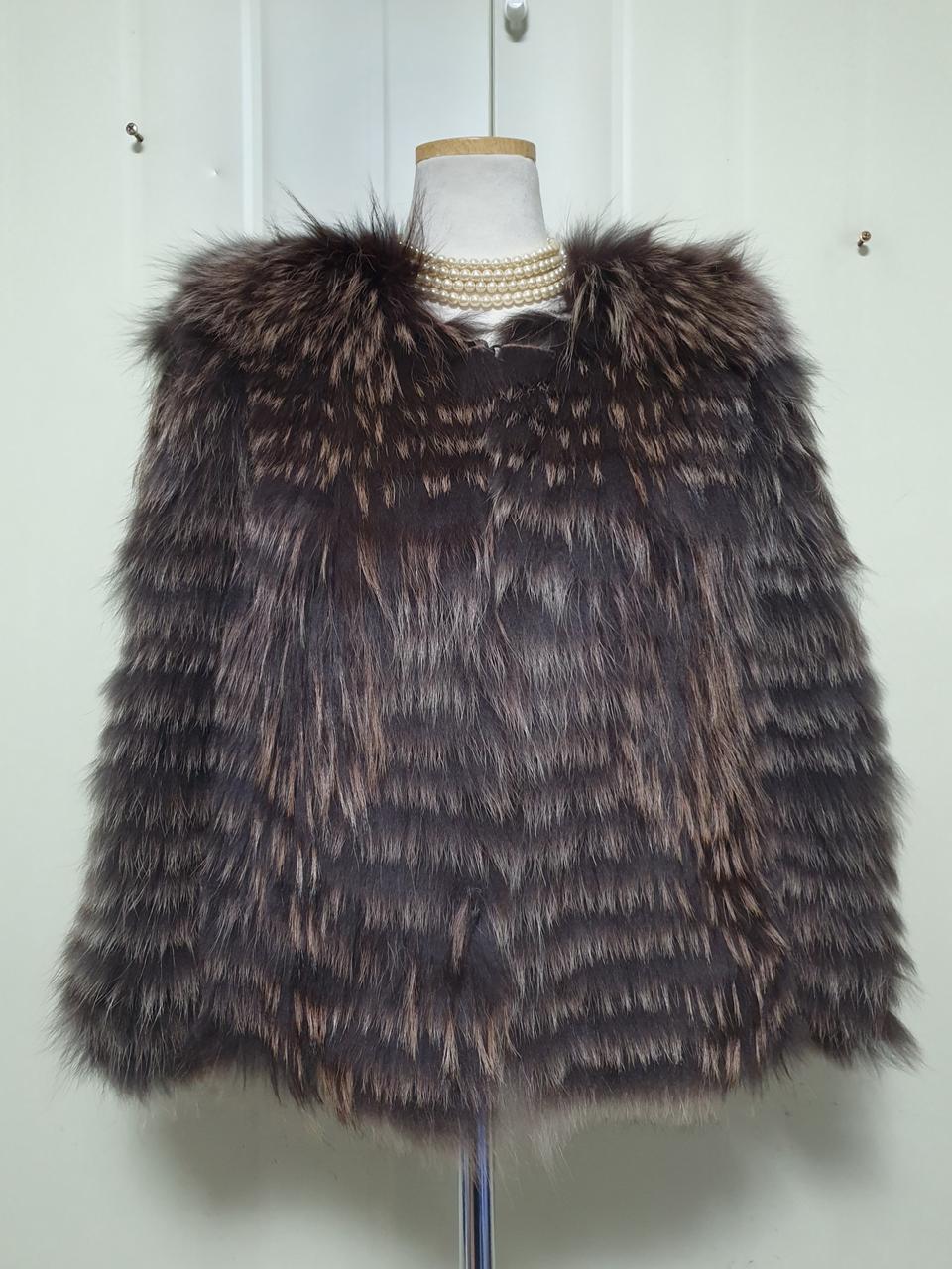 진도 elfee 노던라이트 나파 코요테 모피 코트.