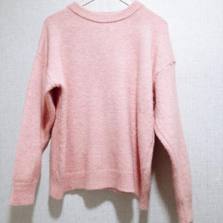 (새상품 77사이즈) 핑크 니트, 보드러운 라운드넥 데일리 겨울니트티