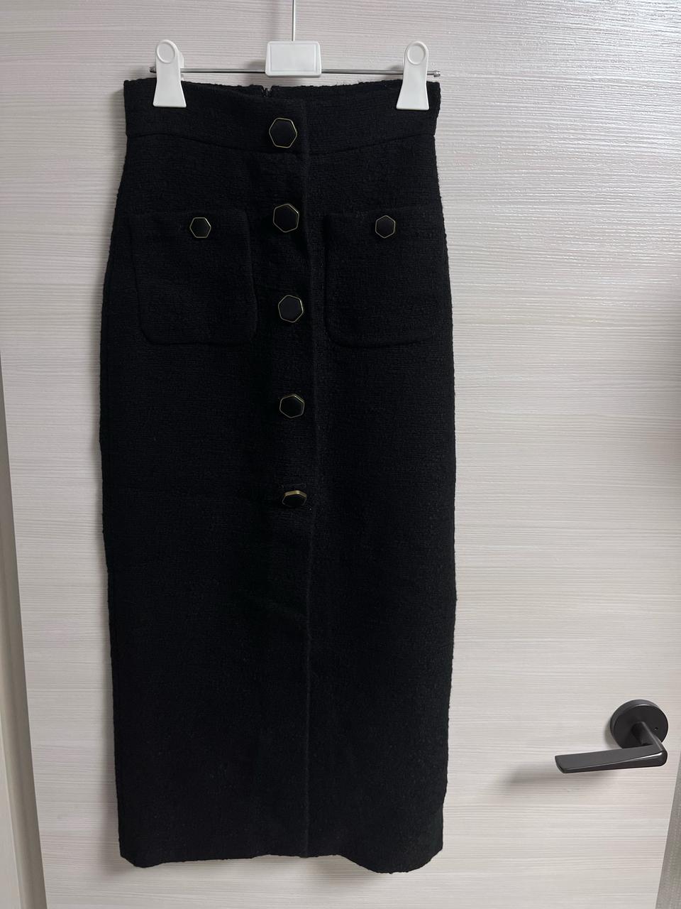 자라 트위드 롱스커트