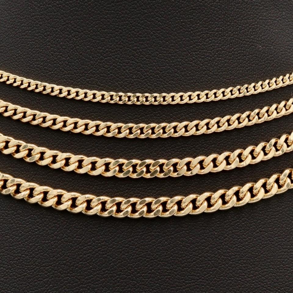14k 18k 커브 체인 남자 여자 금 목걸이