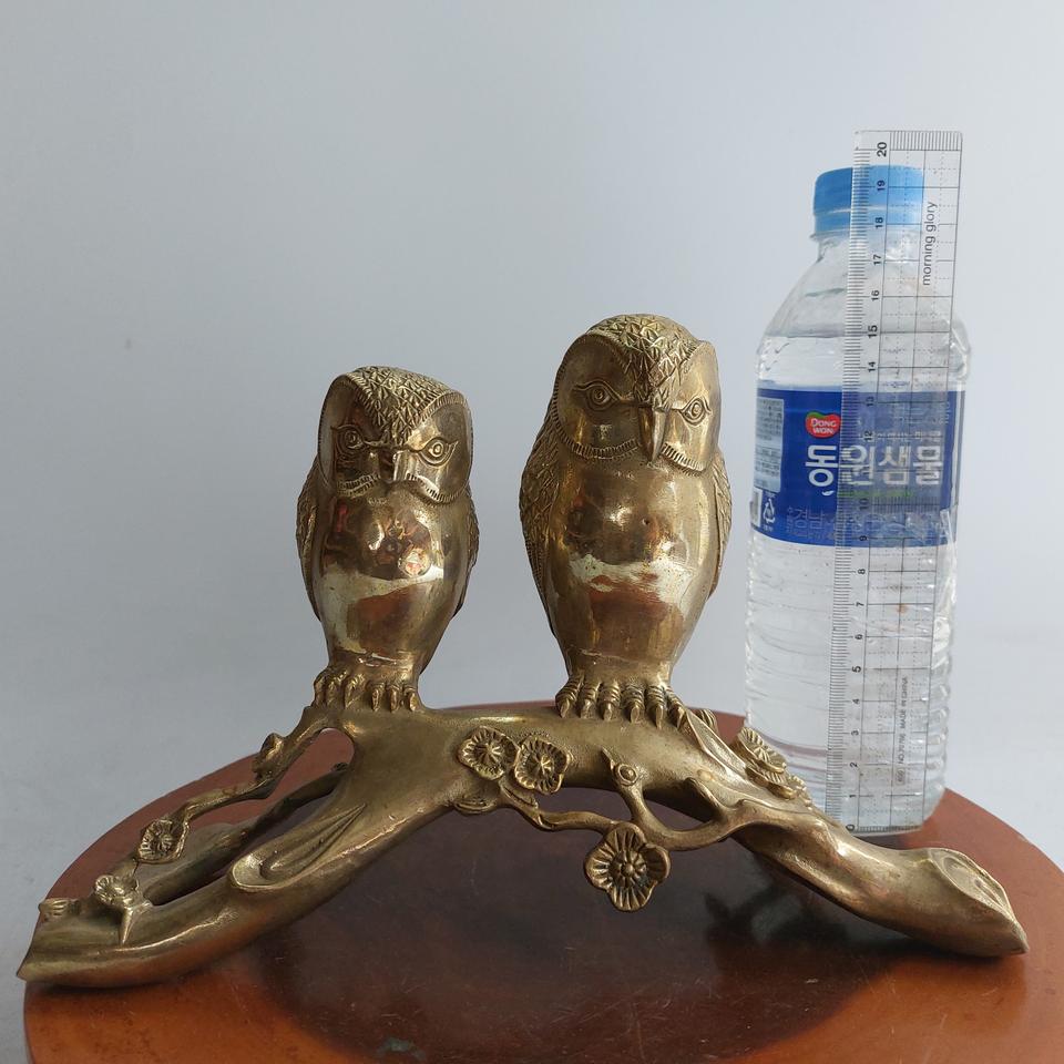 황동 부엉이 한쌍-  만물당 .민속품