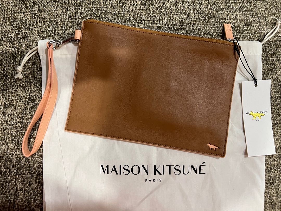 [JJB76님 결제용] [새가방] 메종키츠네 폭스로고 가죽 클러치백