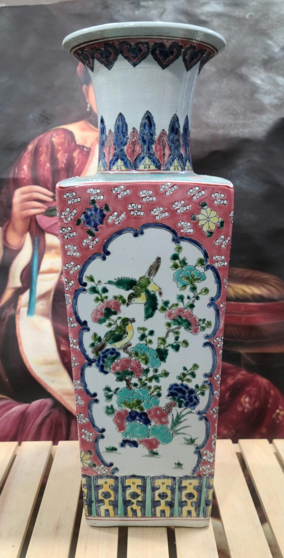 건륭년제 중국도자기 골동품 법랑 사방병