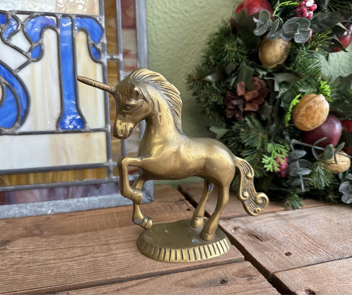 영국 빈티지 브라스 유니콘 피겨린