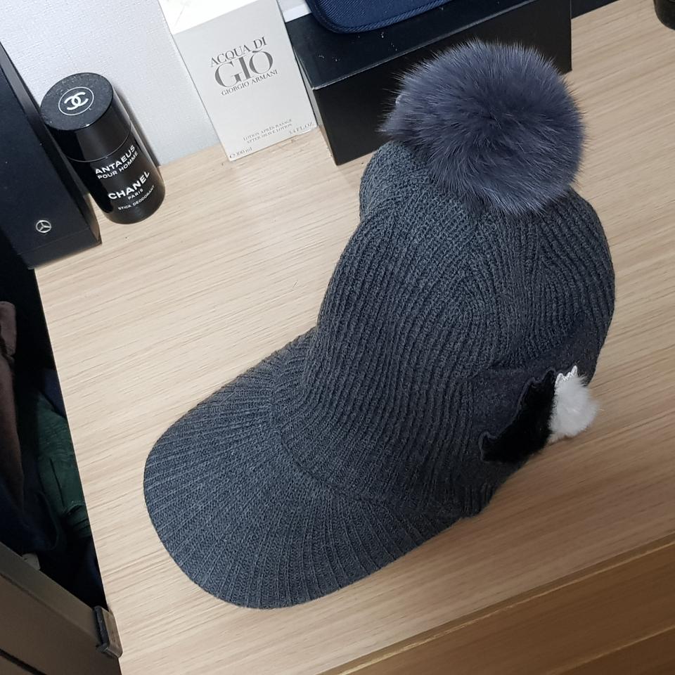 블랙앤화이트 여성챙비니 겨울골프모자