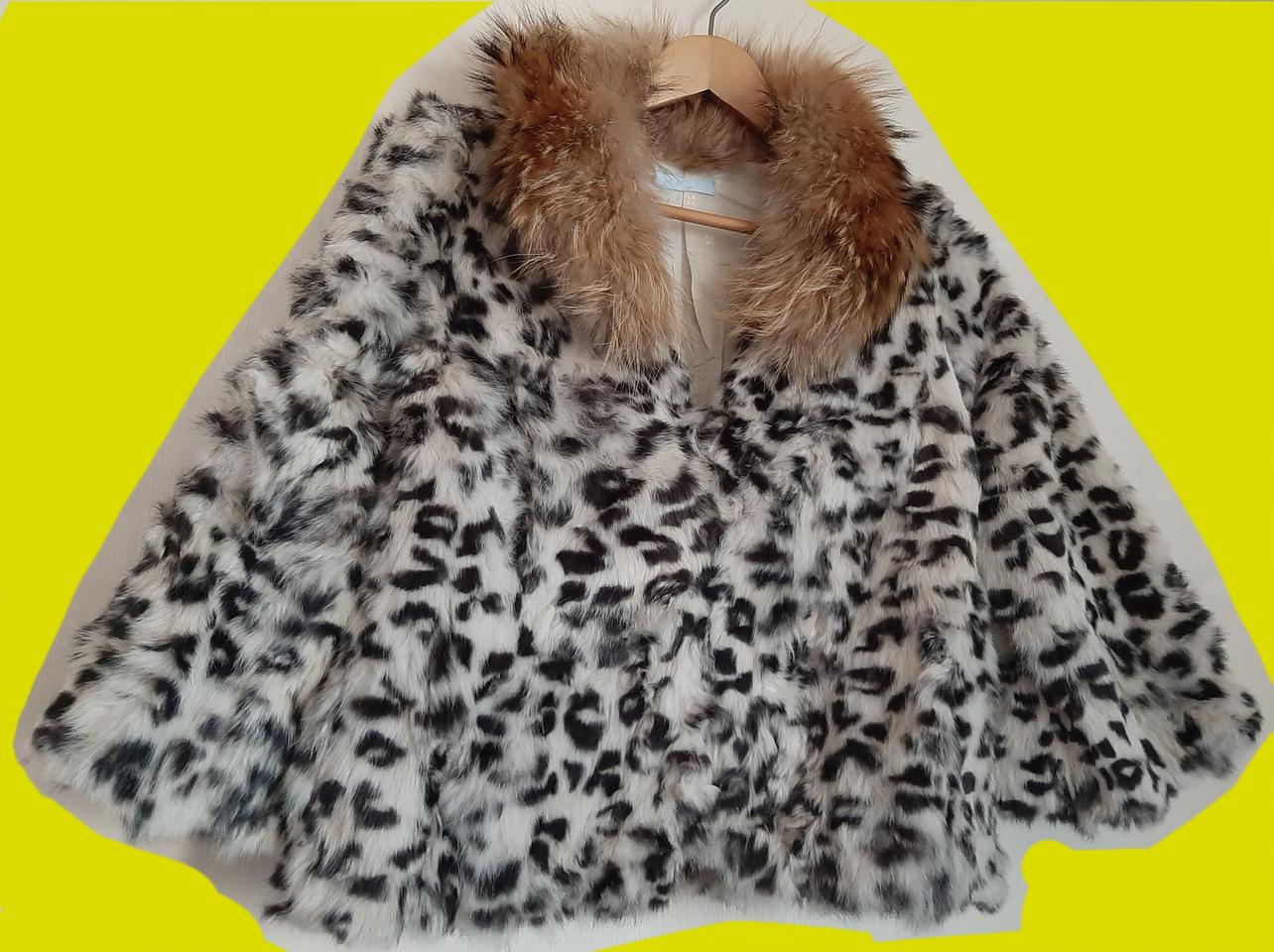 리얼퍼 레오파드 패턴 모피 숏자켓