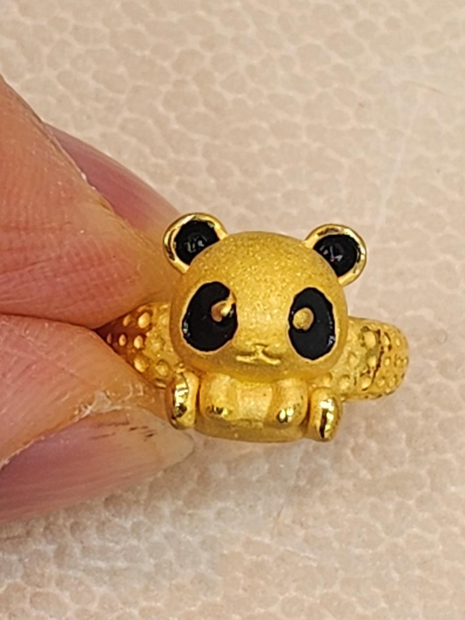 순금 푸바오 아기 반지 (반돈,한돈)