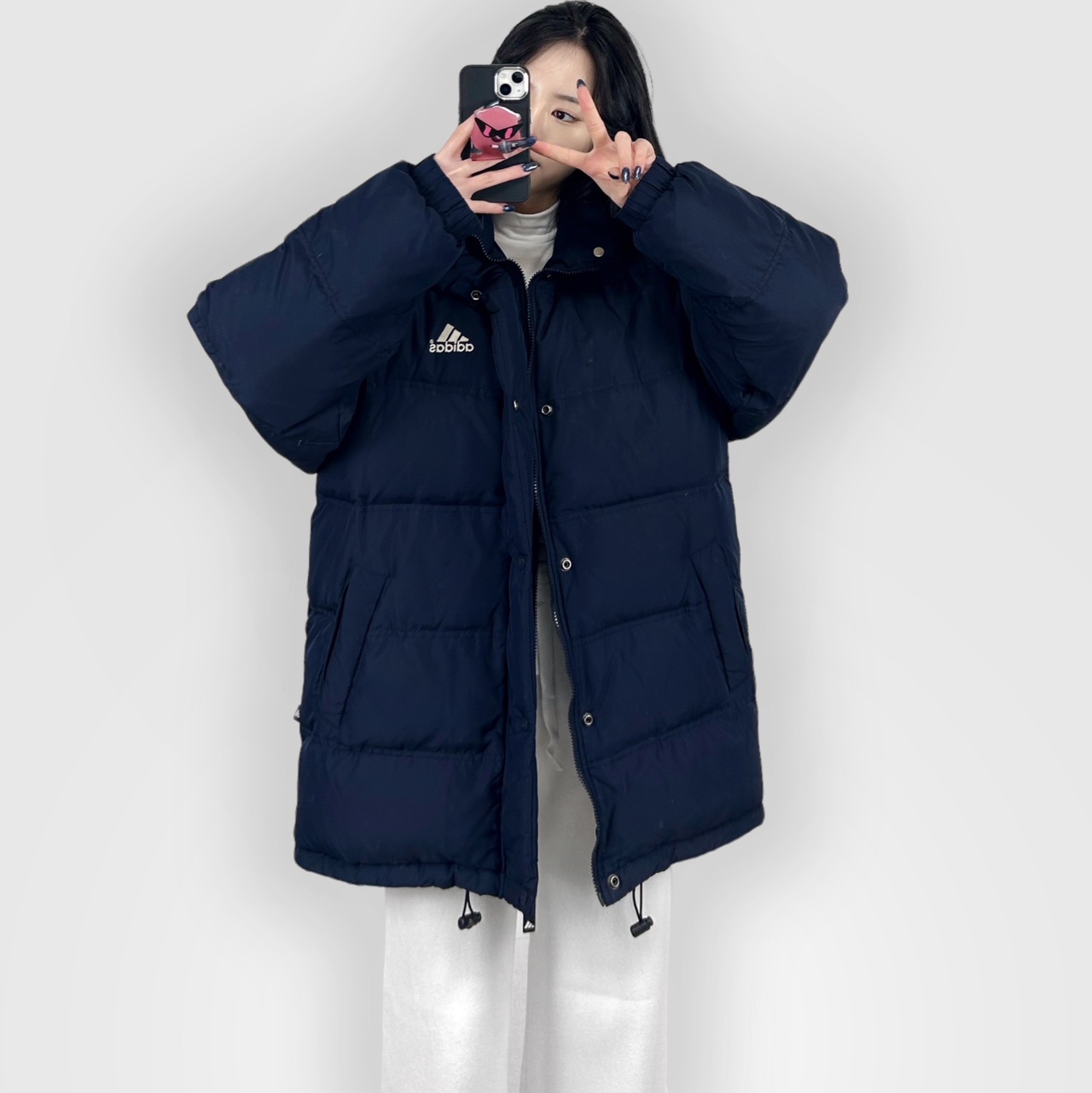 [중고] 아디다스 패딩 네이비