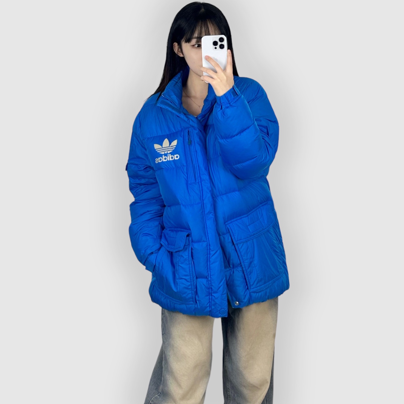 [중고] 아디다스 패딩 하늘