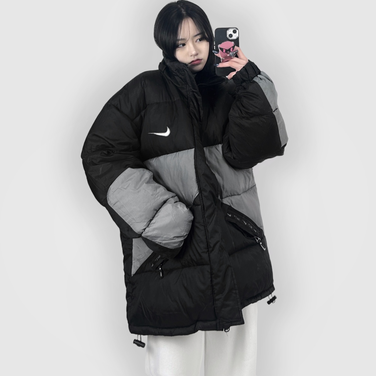 [중고] 90s 나이키 빅로고 양면 패딩