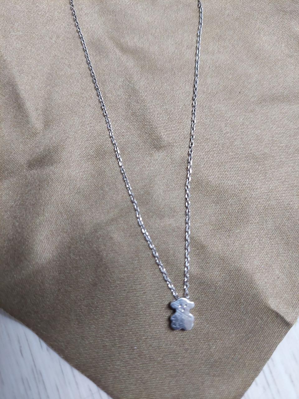 아기 은 곰돌이 목걸이 43cm 상태 좋아요 실버 92.5