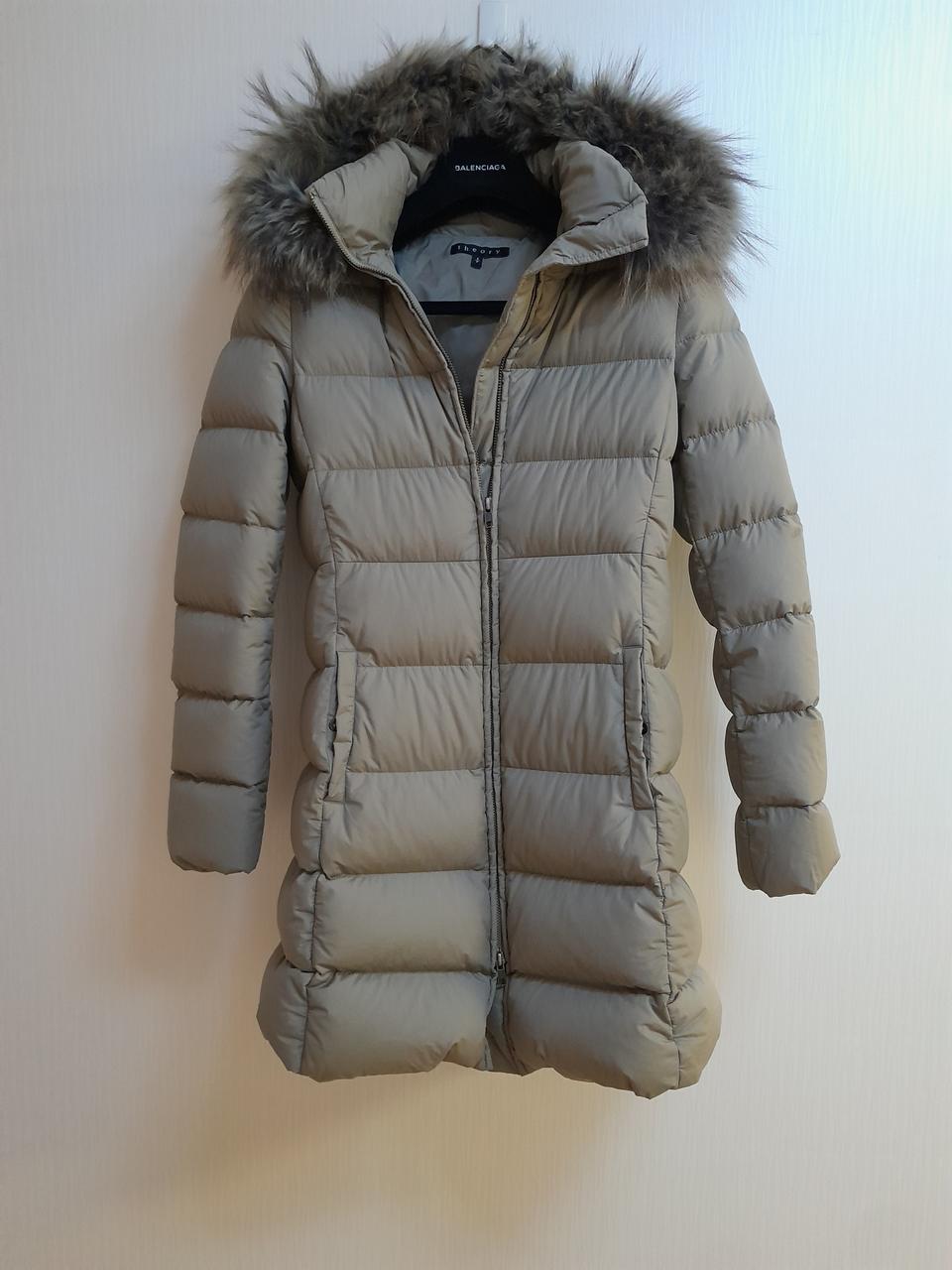 띠어리 theory 밍크퍼 후드 구스다운