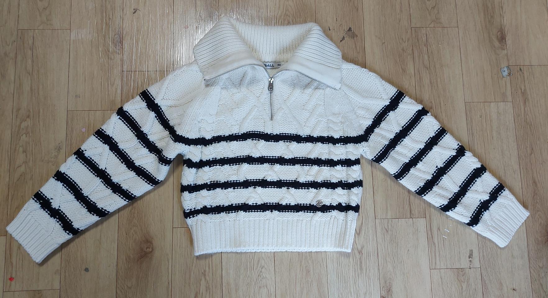 유솔 반집업 꽈배기 스웨터 150