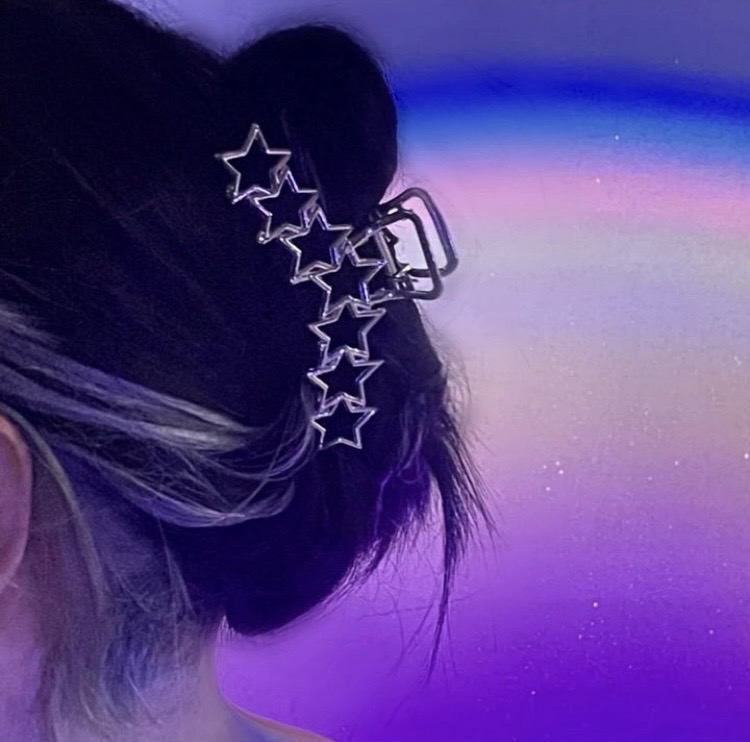 y2k 고딕 펑크 대형 별모양 헤어클립,별집게