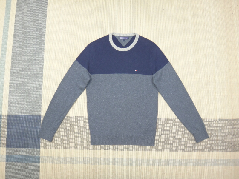 (M-95) 타미힐피거 남성 모혼방 라운드 니트