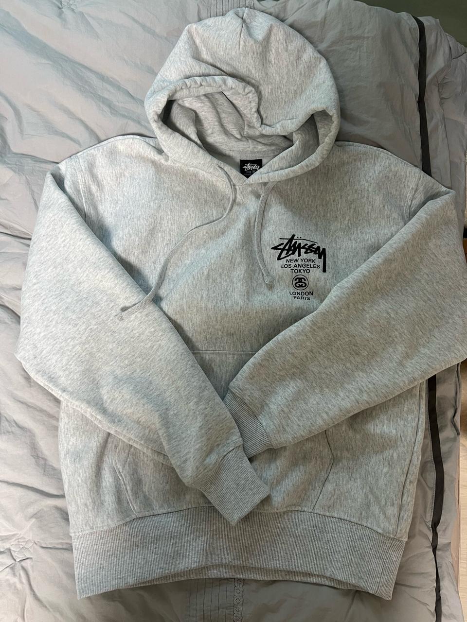 스투시 월드투어 후드 애쉬헤더 23fw