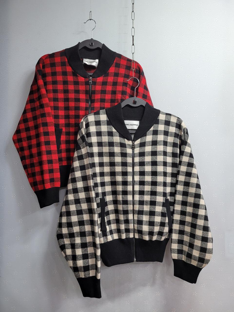 55)칼라거펠트 체크가디건