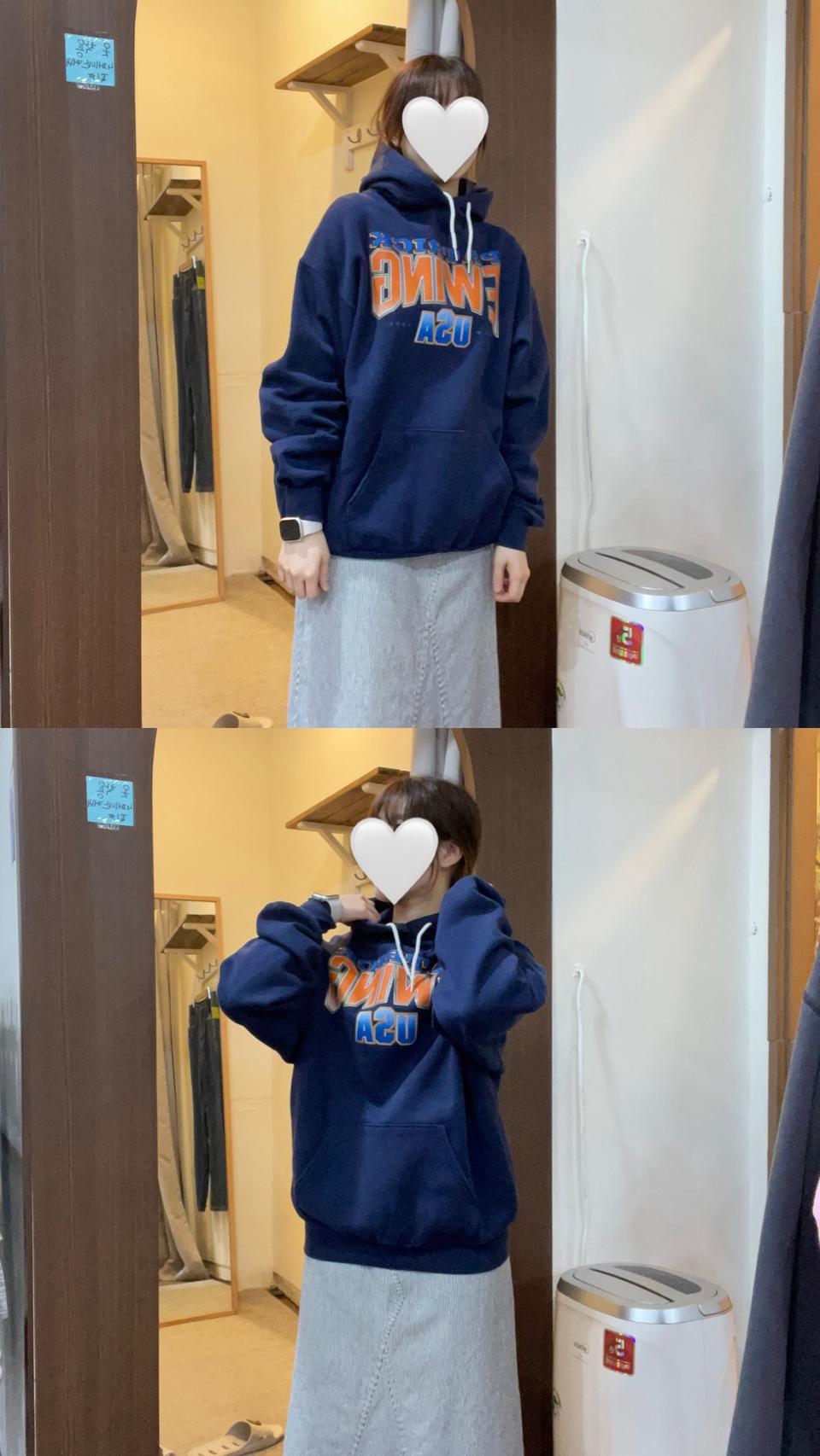 VTG USA 올드스쿨 프린팅 기모후드티