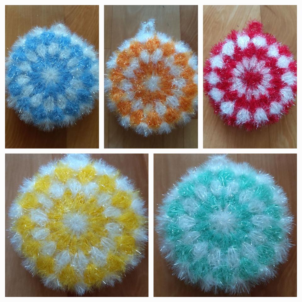 두겹구멍호빵수세미 뜨개 4개 7000원