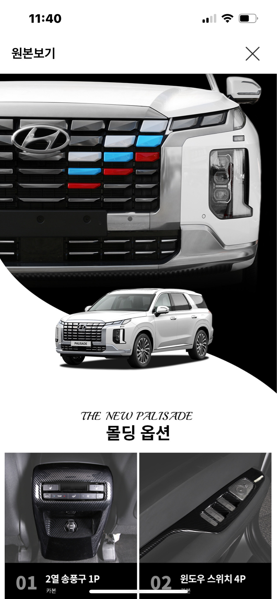 뉴팰리세이드 그릴튜닝