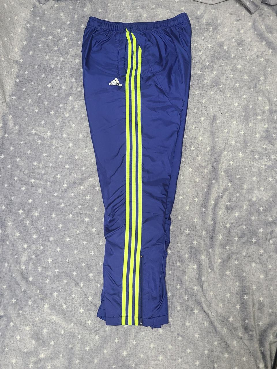 아디다스 블루 형광 팬츠 바지 100