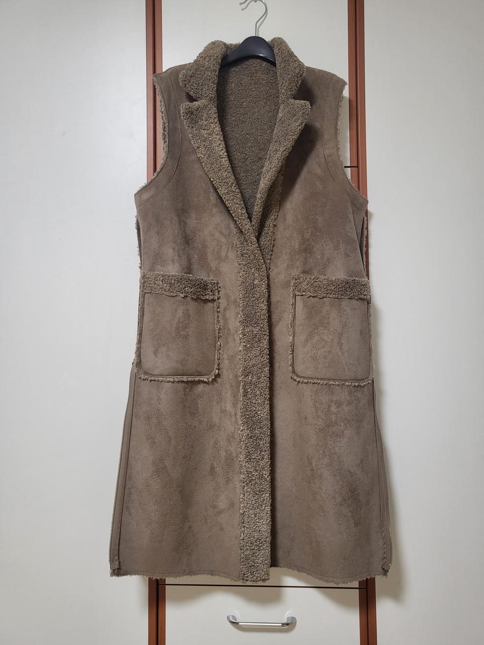 보니스팍스  양면 무스탕 롱베스트