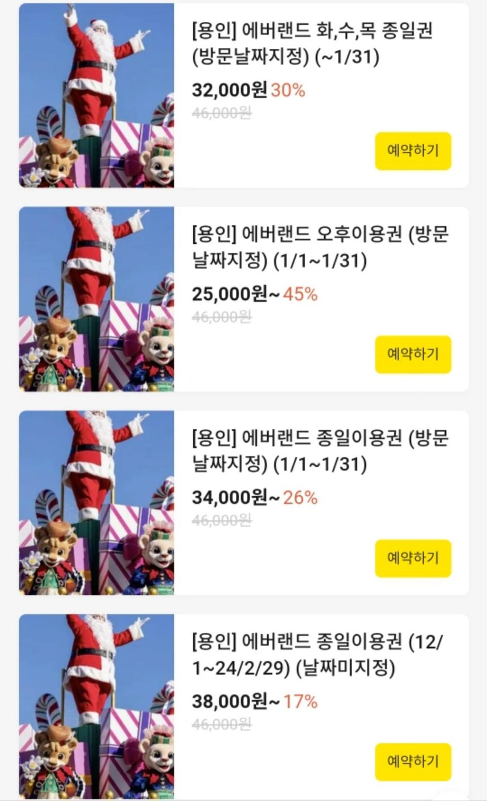 에버랜드 자유이용권(종일권)