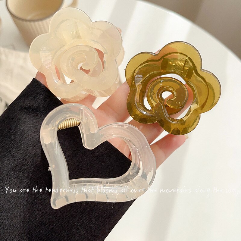 하트 꽃 모양 머리핀 집게핀 머리장식 미용 헤어 장식 장신구 정리 뷰티