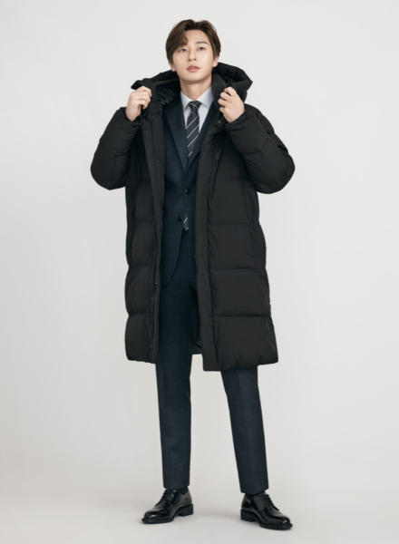 [출시가 49만원,A급,95,M]지오지아 박서준 구스다운 롱패딩