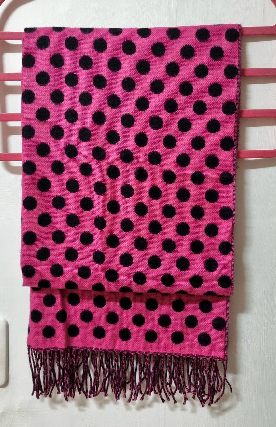 핫핑크 도트무니 목도리❤