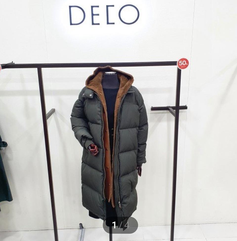 데코 무스탕후드 롱패딩