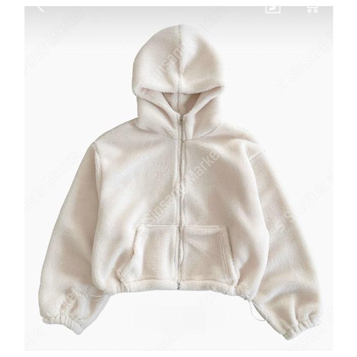 뽀송 소프트퍼 투웨이 후드 박시핏 아이보리 집업 루즈핏 점퍼 아우터