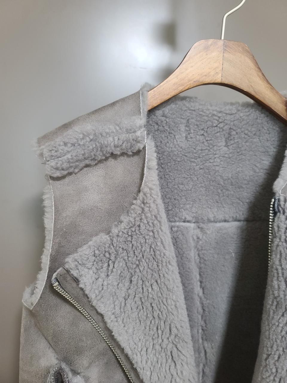 가죽 뽀글이 조끼 베스트 퍼