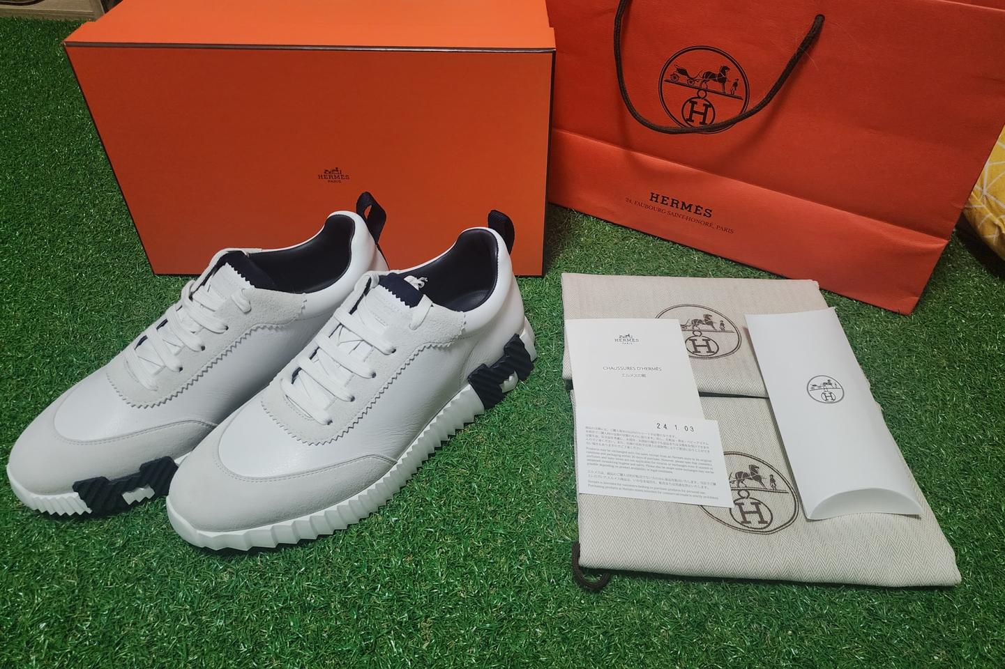 [미사용 정품] 에르메스 바운싱스니커즈 카프스킨 40.5