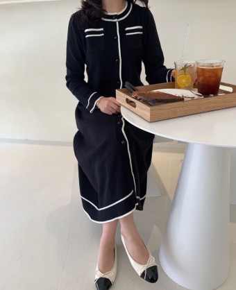 punch 코코 롱 니트 원피스