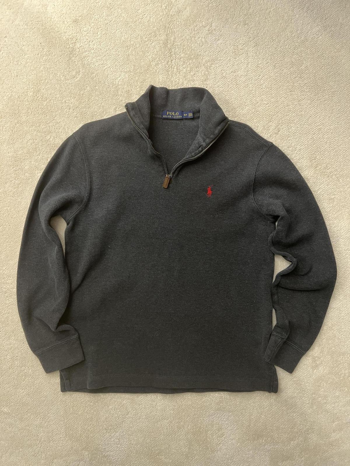 폴로 그레이 반집업니트