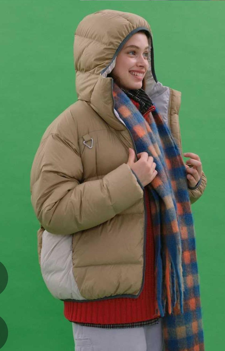 샌드사운드 스너글 다운 후드 패딩(2023.10산) M