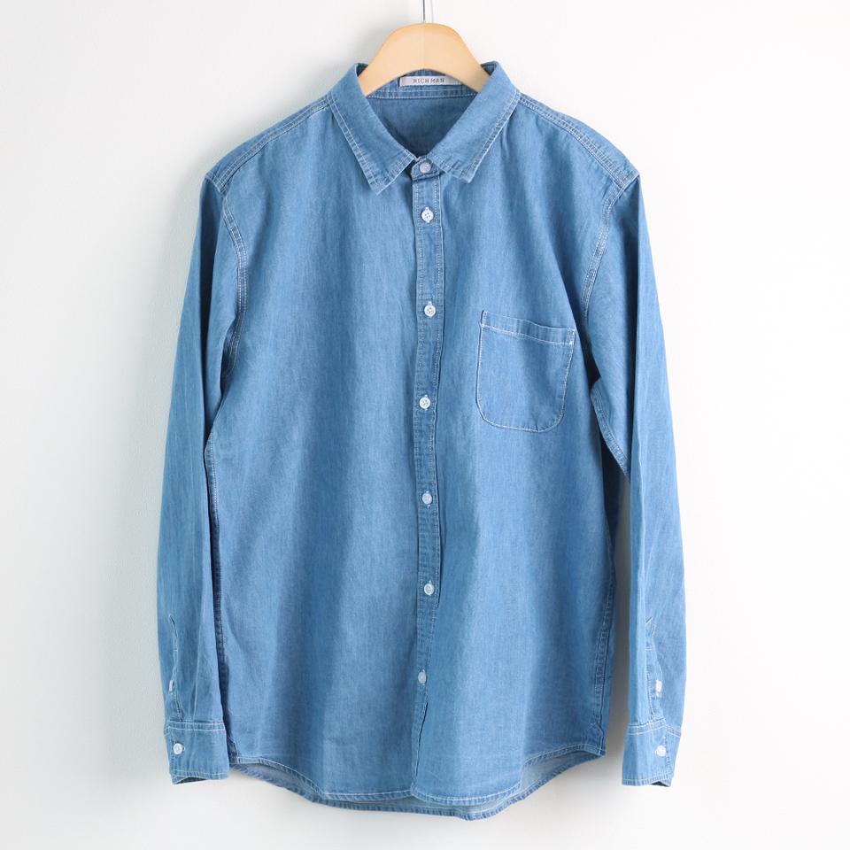 [새제품] 투 포켓 빅사이즈 청남방 셔츠 XL 2XL 3XL 4XL