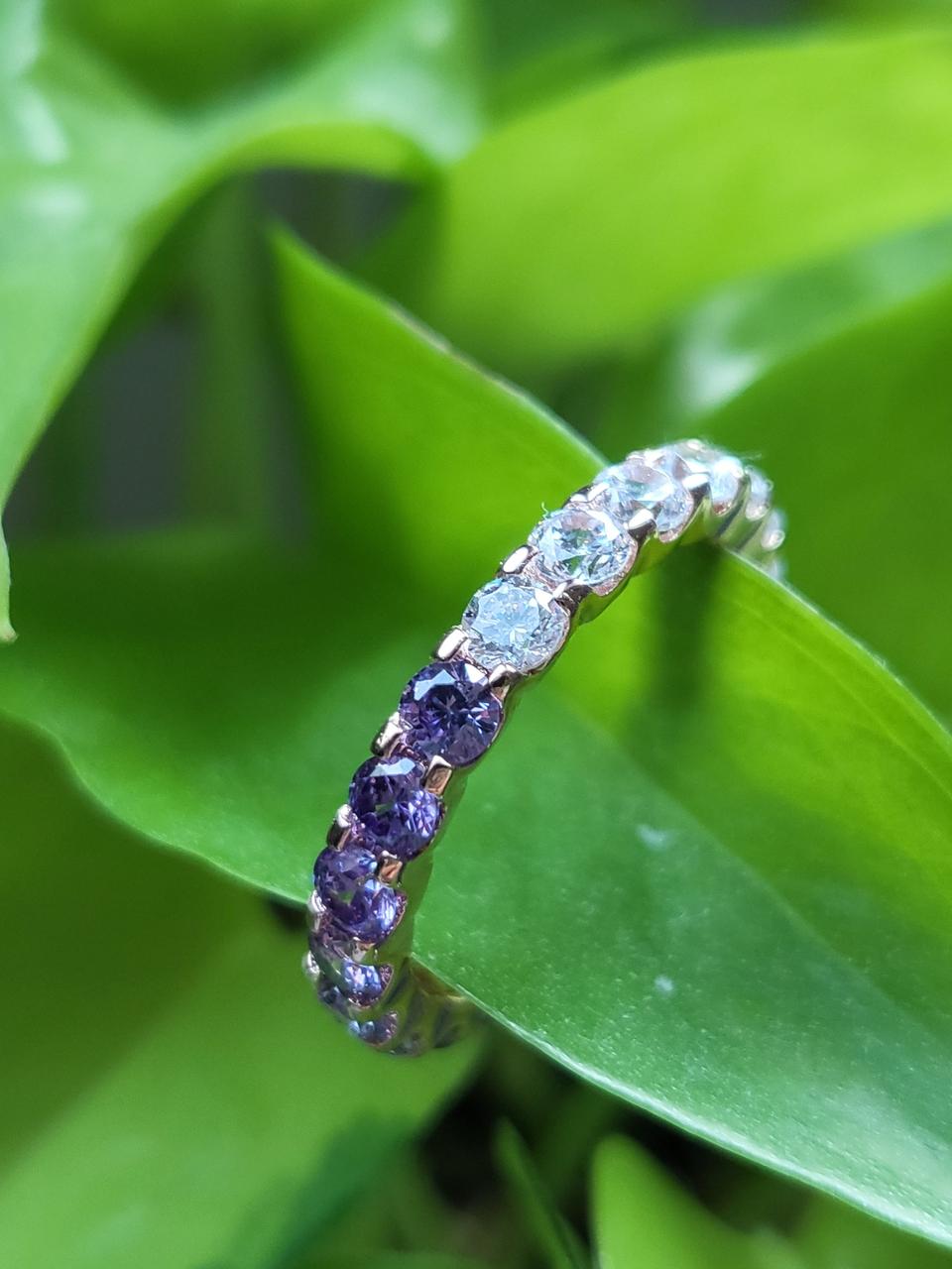 자수정 큐빅 테니스반지