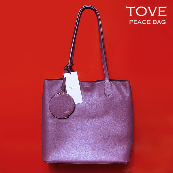 [정품] TOVE 토브 와인컬러 빈티지 천연소가죽 토트백(새제품)