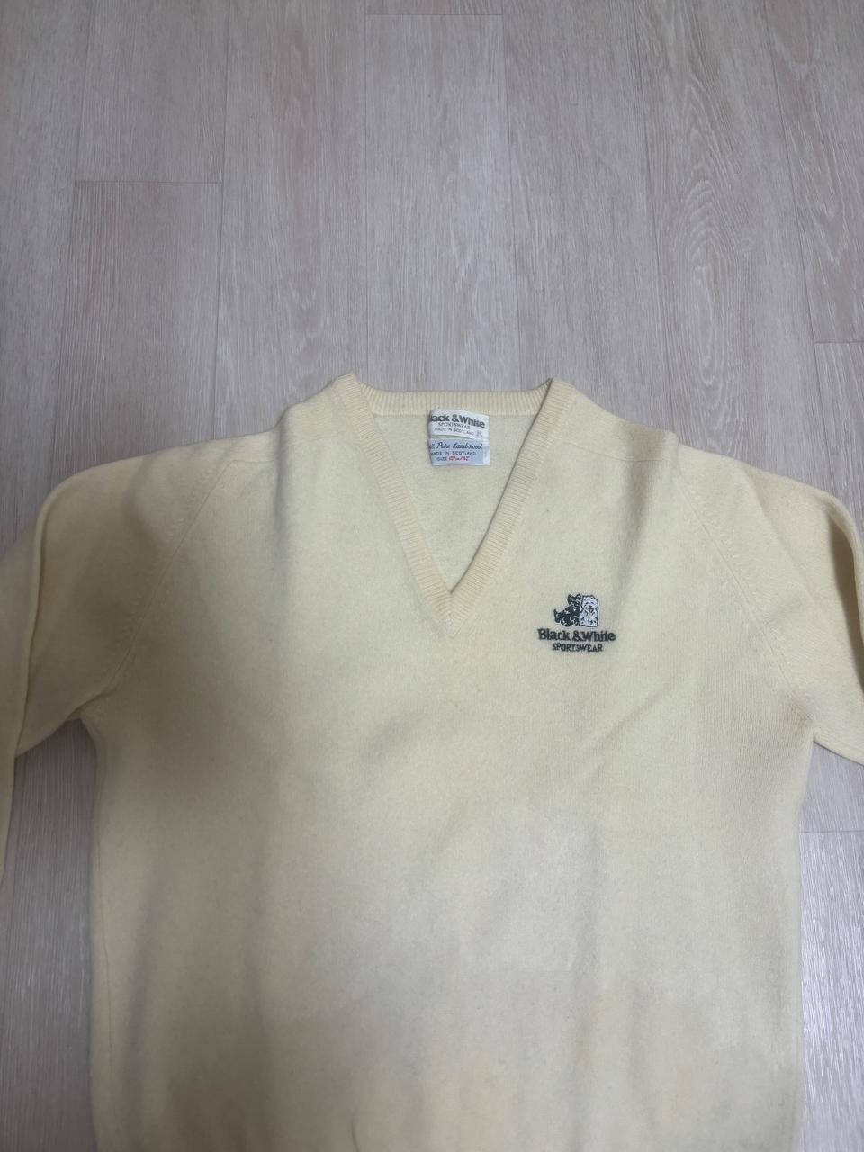 블랙앤화이트 V넥, 조끼 니트 스웨터 M